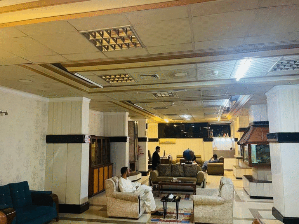 Nazary Hotel Herat lobby with customers